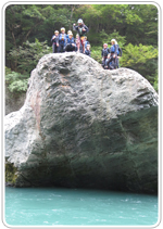 水上のラフティング